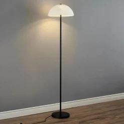 Elégant lampadaire minimaliste abat-jour en verre - Melito