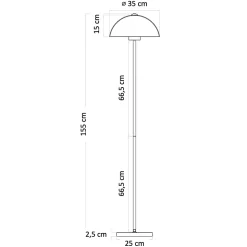 Elégant lampadaire minimaliste abat-jour en verre - Melito