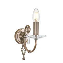 Elstead Aegean - Applique murale à 1 lumière pour bougie d'intérieur en laiton vieilli, E14