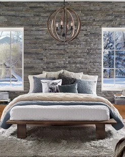 Elstead Allier - Pendentif de plafond cage sphérique 4 lumières bois foncé, fer antique, E14