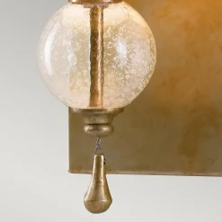 Elstead Argento - Applique murale à 1 lumière pour bougie d'intérieur, feuille d'argent oxydé, E14