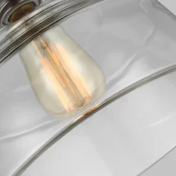 Elstead Baskin - Luminaire suspendu à 1 ampoule en forme de dôme, nickel poli, E27