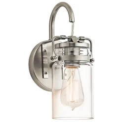 Elstead Brinley - Applique murale à 1 ampoule, nickel brossé, E27