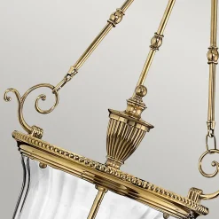 Elstead Cambridge - Grand plafond suspendu à 3 ampoules en laiton poli, E14