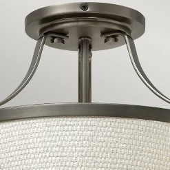 Elstead Charlotte - Plafonnier semi-affleurant à 3 ampoules, nickel antique, E27