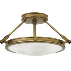 Elstead Collier - Plafonnier semi-affleurant à 3 ampoules, laiton, E14