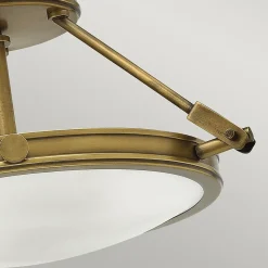 Elstead Collier - Plafonnier semi-affleurant à 3 ampoules, laiton, E14