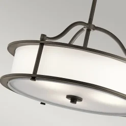 Elstead Emory - Plafonnier rond semi-encastré à 3 ampoules en étain, E27