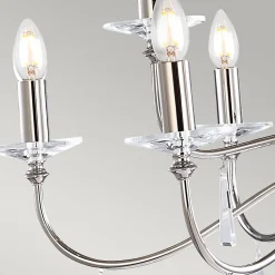 Elstead Finsbury Park - Lustre à 9 ampoules au fini nickel poli, E14