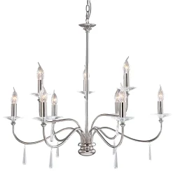 Elstead Finsbury Park - Lustre à 9 ampoules au fini nickel poli, E14