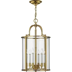 Elstead Gentry - Grande lanterne de plafond à 6 ampoules en laiton poli, E14