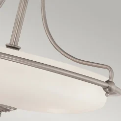 Elstead Griffin - Plafonnier semi-affleurant à 4 ampoules, nickel antique, E27