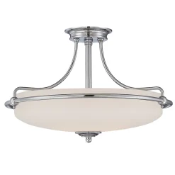 Elstead Griffin - Plafonnier semi-affleurant à 4 ampoules, nickel antique, E27