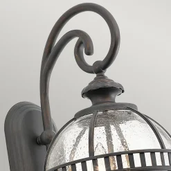 Elstead Halleron - Lanterne murale d'extérieur à 2 ampoules gris clair IP44, E14