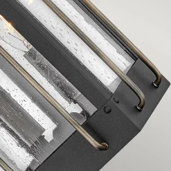 Elstead Hinkley Fitzgerald Lanterne murale d'extérieur noir texturé avec bronze bruni, IP44