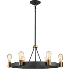 Elstead Hinkley Silas Plafonnier Suspension Cylindrique Zinc Vieilli & Laiton Héritage