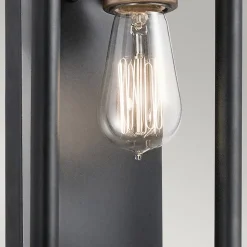 Elstead Imahn - Applique murale d'intérieur à 1 lumière, noir, laiton naturel, E27