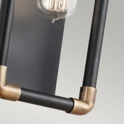 Elstead Imahn - Applique murale d'intérieur à 1 lumière, noir, laiton naturel, E27