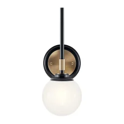 Elstead Kichler Benno Applique de salle de bain contemporaine noire, bronze champagne 3000 K IP44 1x G9