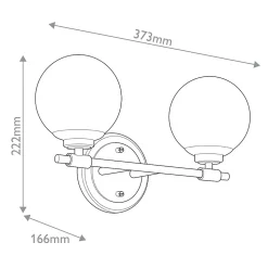 Elstead Kichler Benno Applique de salle de bain contemporaine noire, bronze champagne 3000 K IP44 2x G9