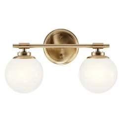 Elstead Kichler Benno Applique de salle de bain contemporaine bronze champagne 3000 K IP44 2x G9