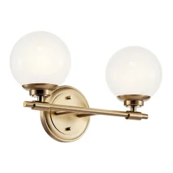 Elstead Kichler Benno Applique de salle de bain contemporaine bronze champagne 3000 K IP44 2x G9