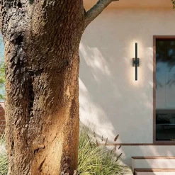 Elstead Kichler Nocar Grande applique murale d'extérieur moderne à LED, noire texturée contemporaine, 3 000 K, IP44