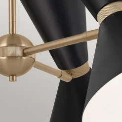 Elstead Kichler Phix Plafonnier suspendu multi-bras contemporain en bronze champagne, noir, 6 ampoules E27