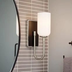 Elstead Kichler Solia Applique murale contemporaine nickel brossé, noire 3000 K IP44 1x G9