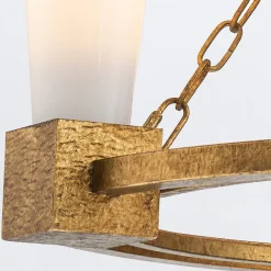 Elstead Kristy Suspension cylindrique contemporaine dorée vieillie, 3 ampoules E27