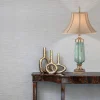 Elstead Monteverde - 1 lampe de table lumineuse en céramique, vert, laiton vieilli, E27