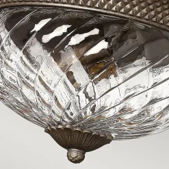 Elstead Plantation - Grand plafonnier semi-affleurant à 3 ampoules, bronze perle, E27