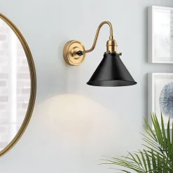 Elstead Provence Applique murale dôme classique en laiton vieilli, noir mat, 1 ampoule E27