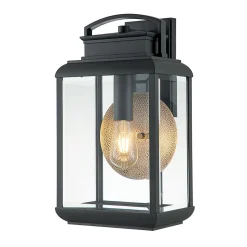 Elstead Quoizel Byron Lanterne murale d'extérieur graphite avec réflecteur en étain, IP44