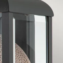 Elstead Quoizel Byron Lanterne murale d'extérieur graphite avec réflecteur en étain, IP44