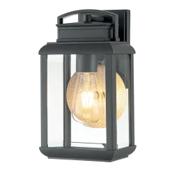 Elstead Quoizel Byron Lanterne murale d'extérieur graphite avec réflecteur en étain, IP44