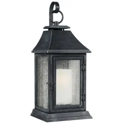 Elstead Shepherd - Grande lanterne murale extérieure à 1 ampoule en zinc patiné IP44, E27