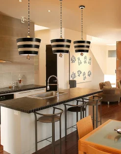 Elstead South Beach - Suspension à 1 lumière, noir, crème, E27