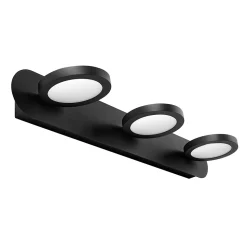 EMKE Applique murale de salle de bain à LED, 50 cm, 15 W, 3 lumières, noir