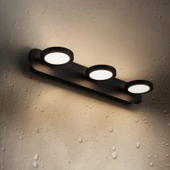 EMKE Applique murale de salle de bain à LED, 50 cm, 15 W, 3 lumières, noir