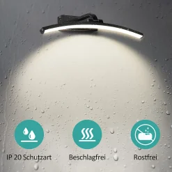 EMKE Applique murale LED pour salle de bain, 40 x 4,8 cm, 4000 K, facile à installer, noir