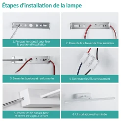 EMKE Lampe miroir LED pour salle de bain, 40 x 20 cm, rotation, 7,44 W, lumière miroir LED, blanc froid
