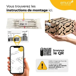 Emuca Luminaire LED Kaus rechargeable par usb avec détecteur de mouvement, L 240 mm, Anodisé mat, Plastique et Aluminium