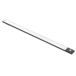 Emuca Luminaire LED Kaus Black rechargeable par USB avec détecteur de mouvement, 400mm, Peint en noir