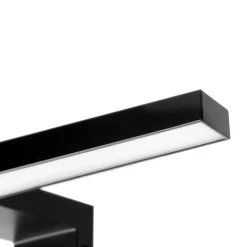 Emuca Spot LED pour miroir de salle de bain Virgo (AC 230V 50Hz), 6 W, Peint en noir, Plastique