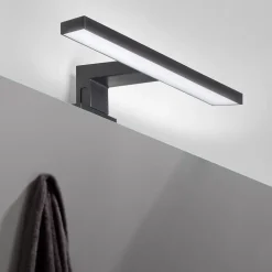 Emuca Spot LED pour miroir de salle de bain Virgo (AC 230V 50Hz), 6 W, Peint en noir, Plastique