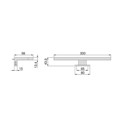 Emuca Spot LED pour miroir de salle de bain Virgo (AC 230V 50Hz), 6 W, Peint en noir, Plastique
