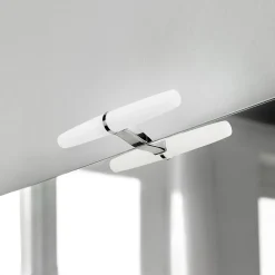 Emuca Spot LED pour miroir de salle de bain Gemini (AC 230V 50Hz), 6 W, Chromé, Plastique et Aluminium