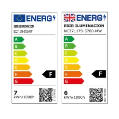 Emuca Spot LED pour miroir de salle de bain Aries (AC 230V 50Hz), 7 W, Chromé, Plastique et Aluminium