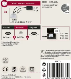 ENC Choose Coin x3 3-Step-Dim 3x6W 470lm 2700K 230V 51mm
